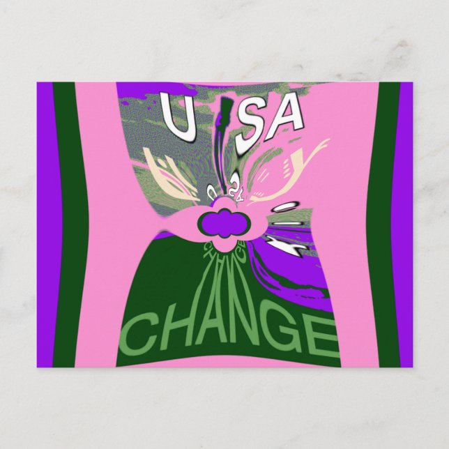 Cartão Postal USA Change Art Impressão (Frente)
