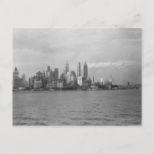 Cartão Postal USA New York City Manhattan skyline B&W