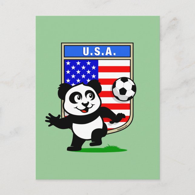 Cartão Postal USA Soccer Panda (Frente)