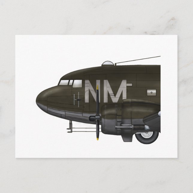 Cartão Postal USAAF C-47 Arte nasal do Skytrem (Frente)