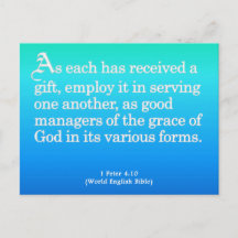 Usando presentes de Deus 1 Peter 4:10