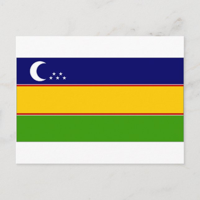 Cartão Postal Usbequistão - Bandeira KaraKalpak (Frente)