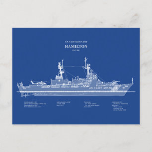 Cartão Postal USCG Cutter Hamilton whec-715 - ABD