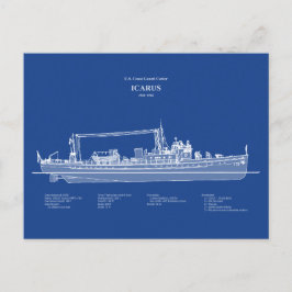 Cartão Postal USCG Cutter Icarus wpc- 110 - ABD