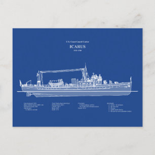 Cartão Postal USCG Cutter Icarus wpc- 110 - ABD