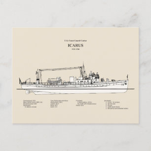 Cartão Postal USCG Cutter Icarus wpc- 110 - SBD