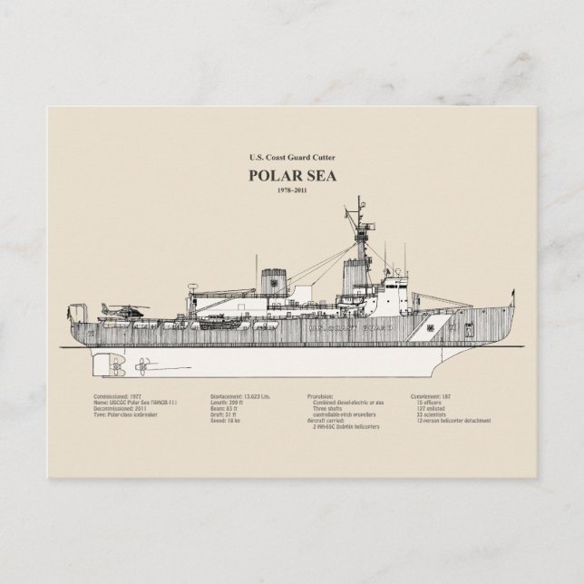 Cartão Postal USCG Cutter Polar Sea wagb-11 - SBD (Frente)