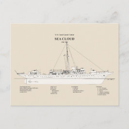 Cartão Postal USCG Cutter Sea Cloud wpg-284 - SBD
