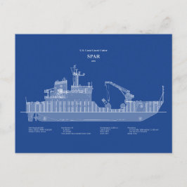 Cartão Postal USCG Cutter Spar wlb-206 - ABD