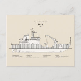 Cartão Postal USCG Cutter Spar wlb- 206 - SBD