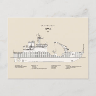 Cartão Postal USCG Cutter Spar wlb- 206 - SBD