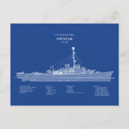 Cartão Postal USCG Cutter Spencer wpg-36 - ABD