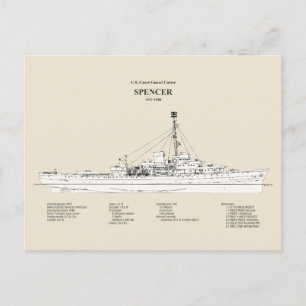 Cartão Postal USCG Cutter Spencer wpg-36 - SBD