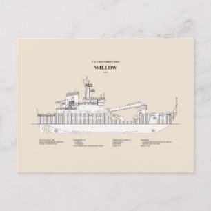 Cartão Postal USCG Cutter Willow wlb- 202 - SBD