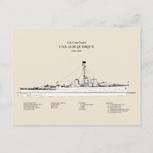 Cartão Postal USCG USS Albuquerque PF- 7 - SBD
