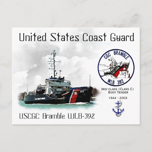 Cartão Postal USCGC BRAMBLE WLB-392 BUOY TENDER-a (Frente)