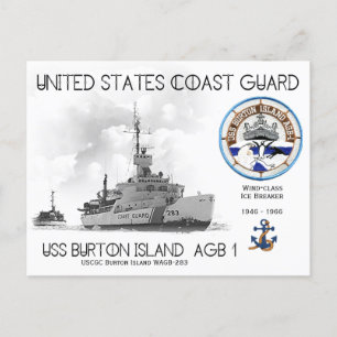 Cartão Postal USCGC Burton Island WAGB-283 Quebra-gelo