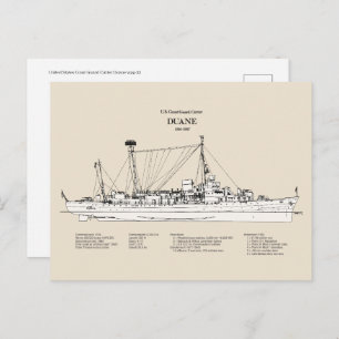 Cartão Postal USCGC Duane wpg-33 - SBD