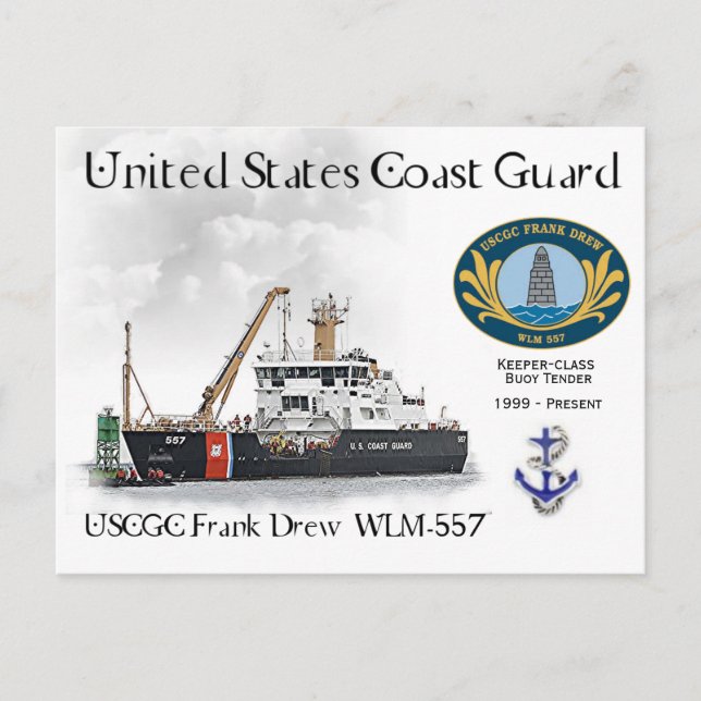 Cartão Postal USCGC Frank Drew WLM-557 Adjudicação (Frente)