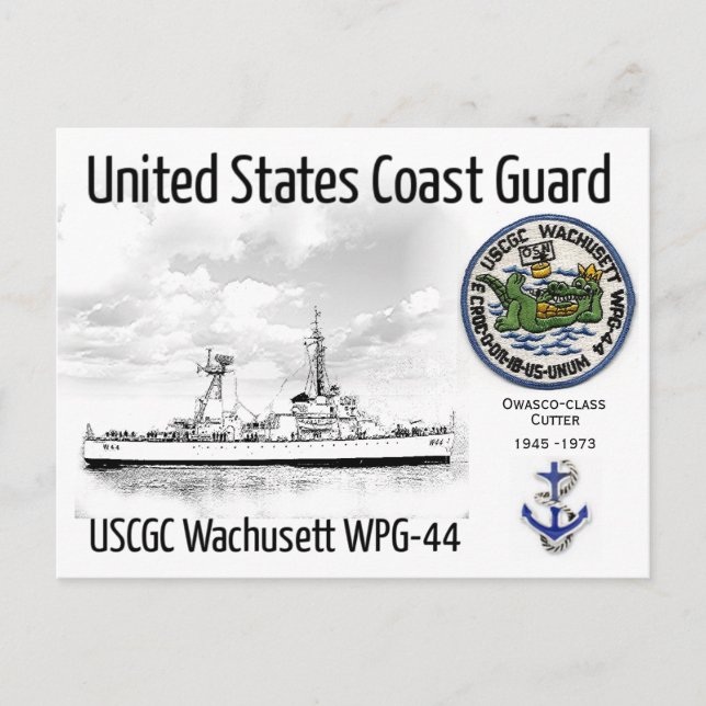 CARTÃO POSTAL USCGC WACHUSETT WPG-44 (Frente)