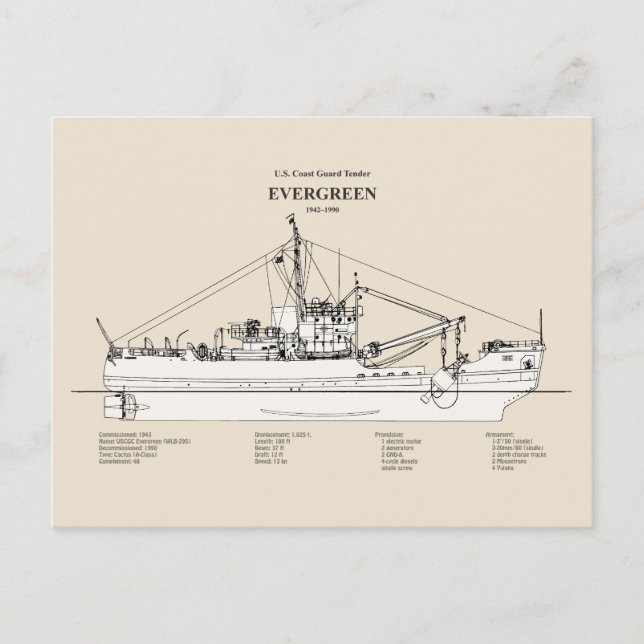 Cartão Postal USCGT Evergreen wlb-295 - SBD (Frente)