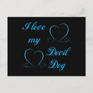 Cartão Postal USMC I Love My Devil Dog
