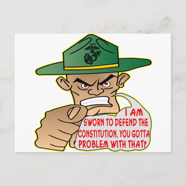 Cartão Postal USMC, jura defender a Constituição (Frente)