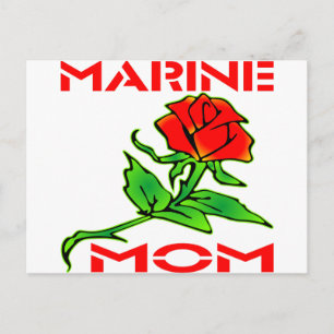 Cartão Postal USMC Marine Mãe Rosa