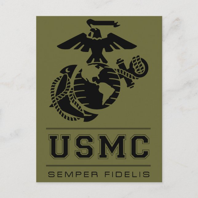 Cartão Postal USMC Semper Fidelis [Semper Fi] (Frente)