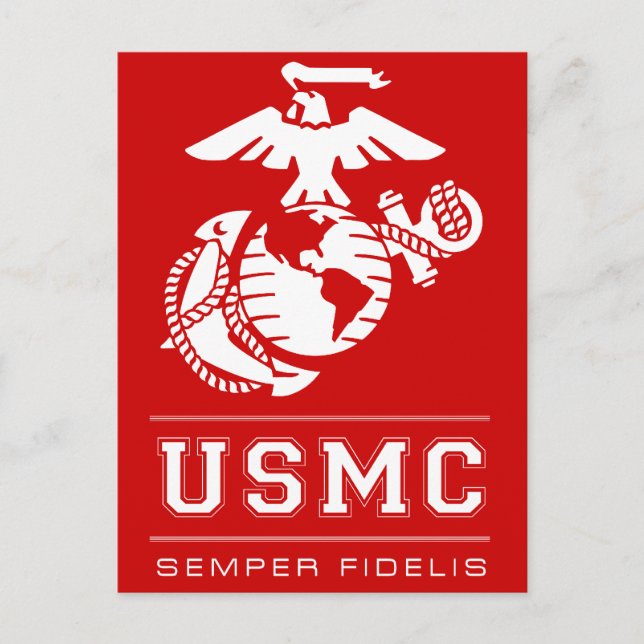 Cartão Postal USMC Semper Fidelis [Semper Fi] (Frente)