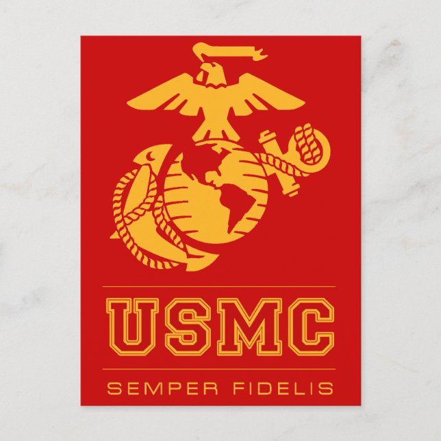 Cartão Postal USMC Semper Fidelis [Semper Fi] (Frente)