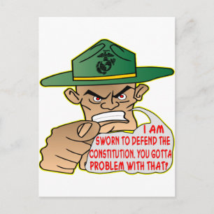 Cartão Postal USMC, tenho juramento de defender a Constituição