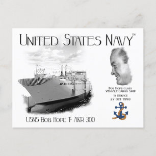 CARTÃO POSTAL USNS BOB HOPE T-AKR 300 NAVIO DE CARGA