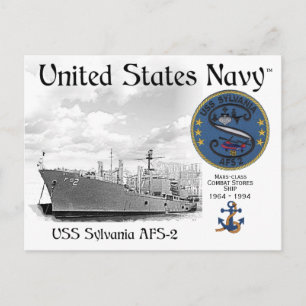 CARTÃO POSTAL USO SYLVANIA ATS-2 COMBAT STORES NAVE
