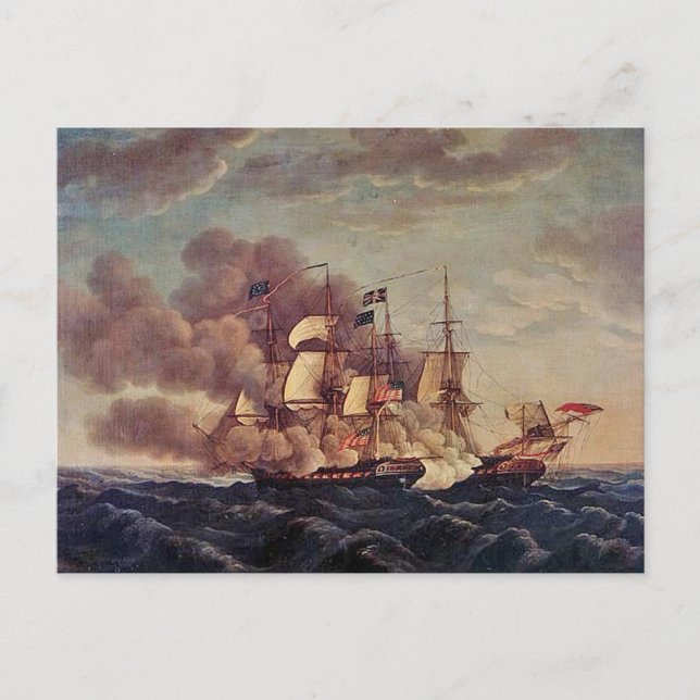 Cartão Postal USS Constitution vs. HMS Guerriere (Frente)