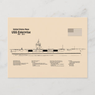 Cartão Postal USS Enterprise - Entrega de Planos de Esquema SD