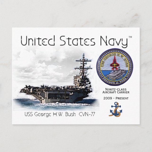 Cartão Postal USS GEORGE H.W. BUSH AIRCRAFT CARRIER - Cartão-pos (Frente)