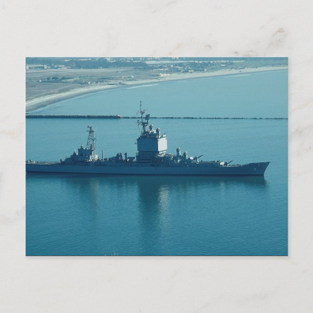 Cartão Postal USS Long Beach", cruzador nuclear CGN-9, le (Frente)