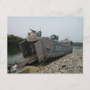 Cartão Postal USS LST 325 atracado em Clarksville Tennessee