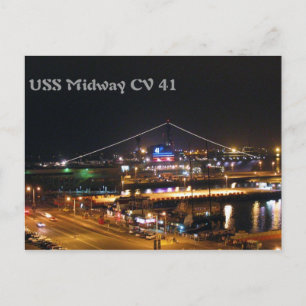 Cartão Postal USS Midway à noite