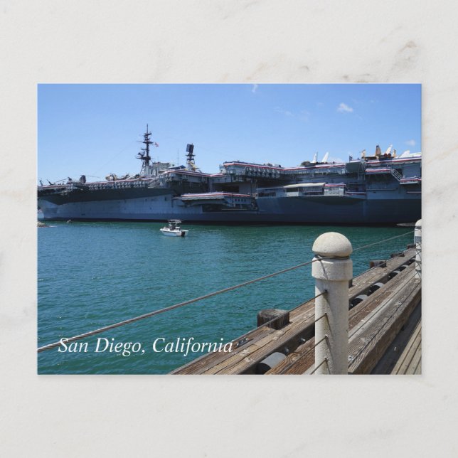 Cartão Postal USS Midway em San Diego, Califórnia (Frente)