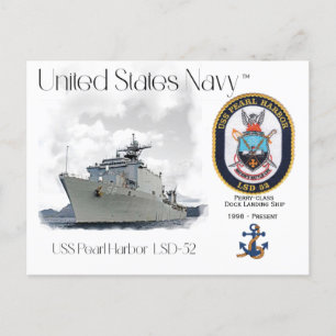 CARTÃO POSTAL USS PEARL HARBOR LSD-52 DOCK LANDING SHIP