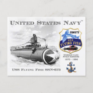 Cartão Postal USS QUE ARVORAM PEIXE SSBN- 673 SUBMARINEPostcard
