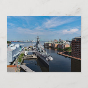 Cartão Postal USS Wisconsin (BB-64) Iowa-Class Battleship