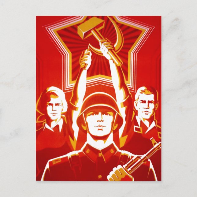 Cartão Postal USSR CCCP Guerra Fria União Soviética de Propagand (Frente)