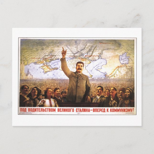 Cartão Postal USSR CCCP Guerra Fria União Soviética de Propagand (Frente)