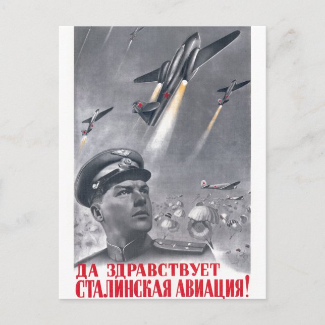 Cartão Postal USSR CCCP Guerra Fria União Soviética de Propagand (Frente)