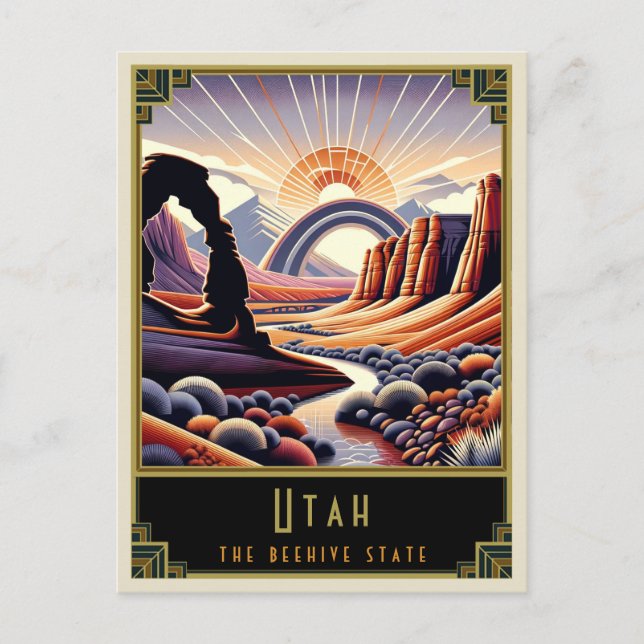 Cartão Postal Utah | Art Deco (Frente)