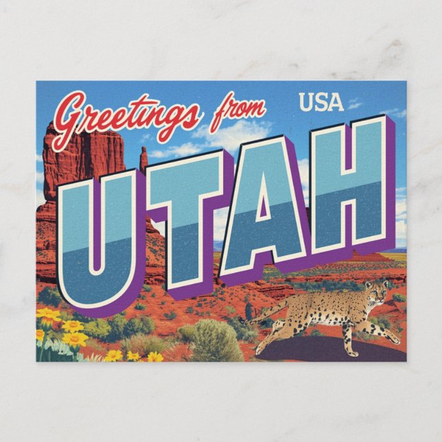 Cartão Postal Utah Desert Bobcat Monument Valley (Frente)