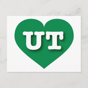 Cartão Postal Utah Green Heart - Eu amo UT
